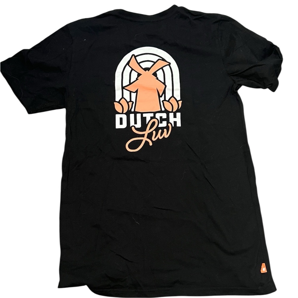 Dutch Bros Black and Peach Dutch Luv Windmill Short Sleeve Tee